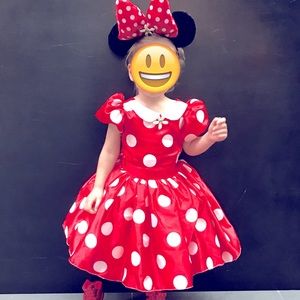 Disney Minnie Mouse Toddler Girl Costume Halloween Dress Headband Age 3-4 years